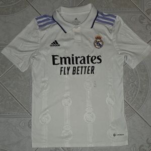 Kids Adidas Real Madrid White and Purple Polo
